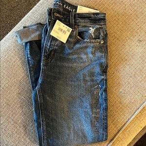 American Eagle Outfitters Women’s Blue Slim Distressed Jeans